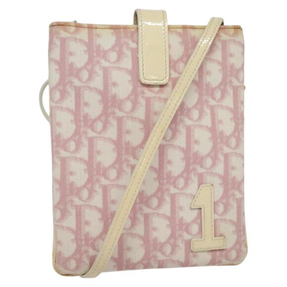DIOR Trotter Canvas Shoulder Bag Pvc Pink - Picture 1 of 12